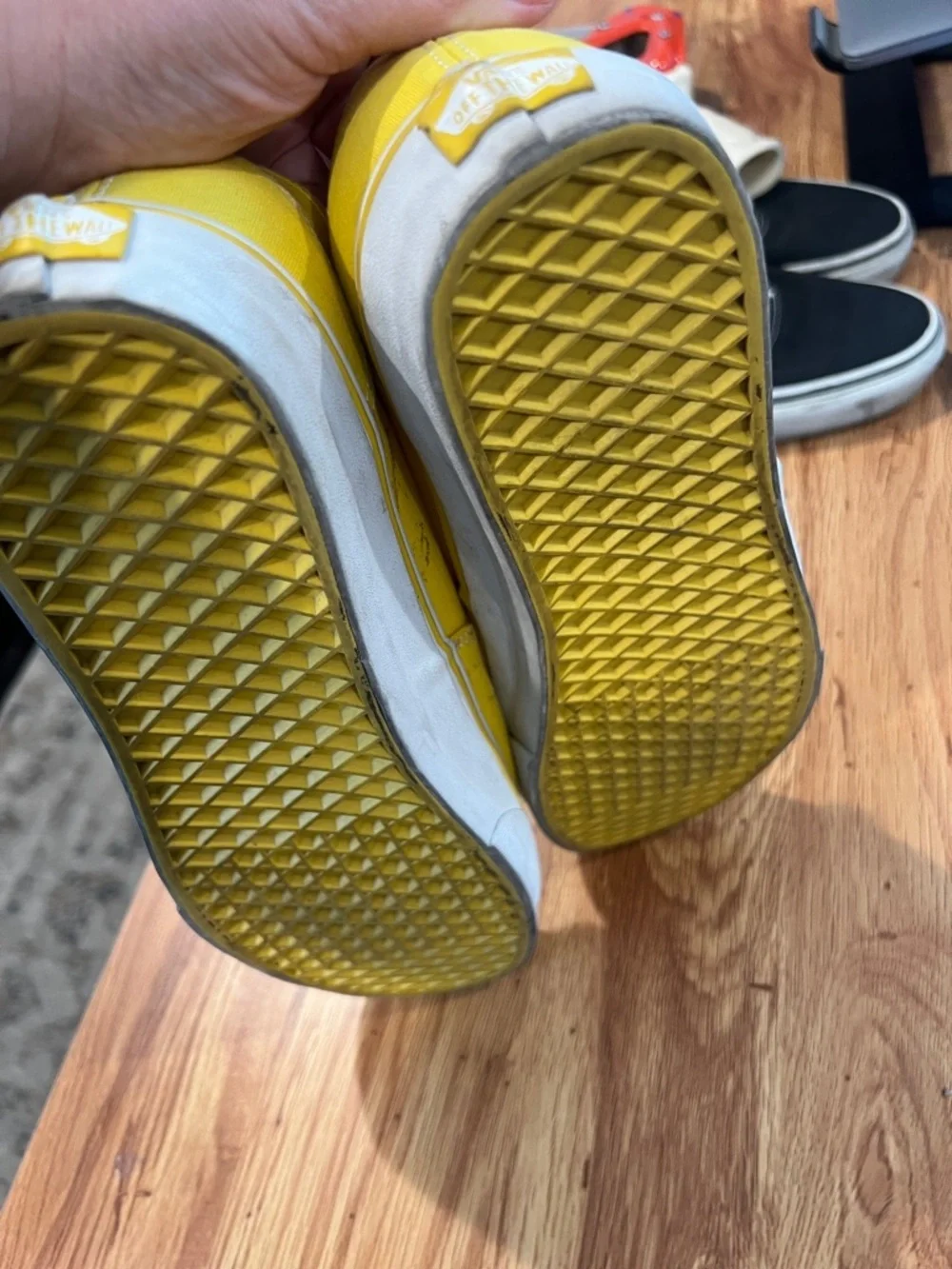 Vans Yellow Canvas Sneakers with Black Laces